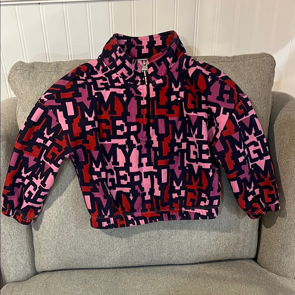 Tommy Hilfiger Kids' Pink, Red and Navy 3/4 quarter zip Jacket Size XXS (2-3)